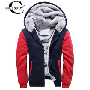 Patchwork Liner Hoodie Zipper Men