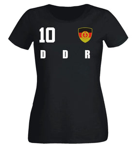 DDR Deutschland Damen T-Shirt Schwarz Trikot Team